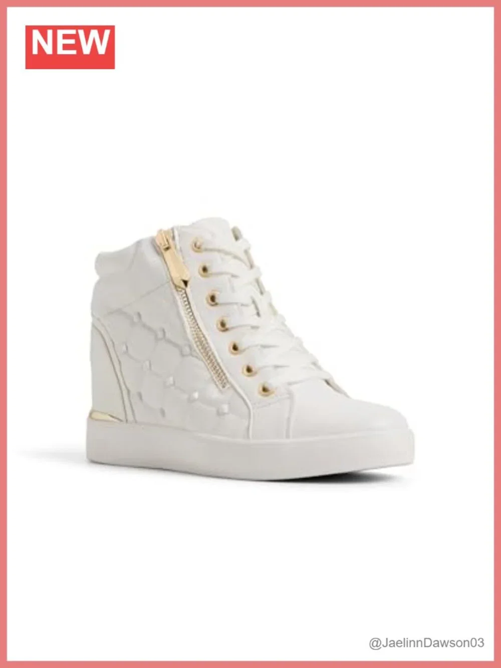 ALDO Ailannah Quilted Lace-Up Wedge Sneaker Women's Size 3